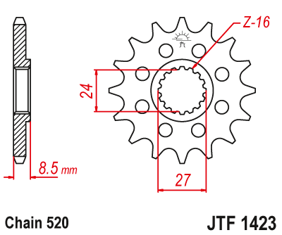 JT SPROCKETS gear wheel JTF1423.17 (219217jt)